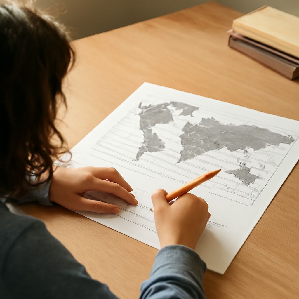Student taking AP World History exam