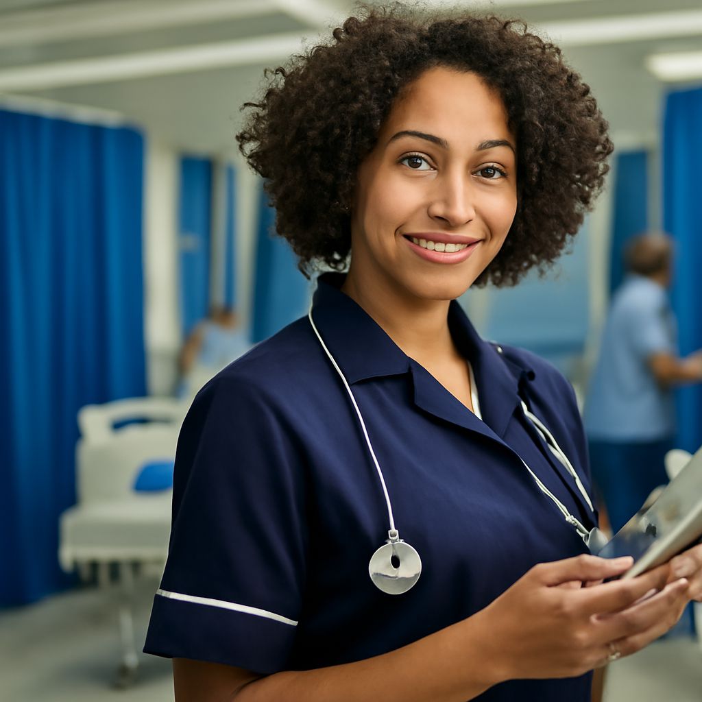 Nursing students reviewing scholarship options