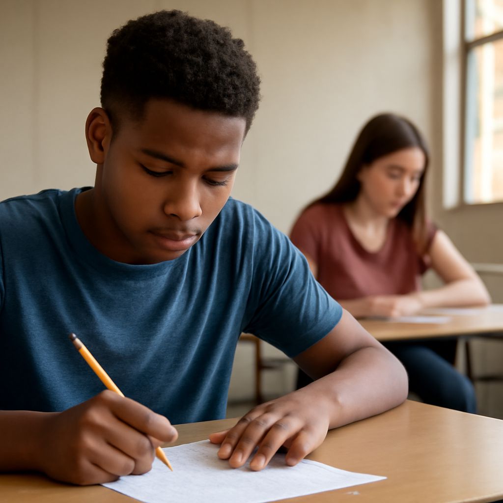 Student taking the SHSAT test